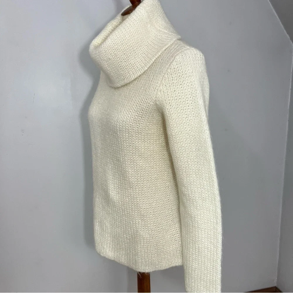 Ralph Lauren Cozy White Turtleneck Sweater Mohair Open Knit Cozy Winter Ski Snow - Picture 5 of 9